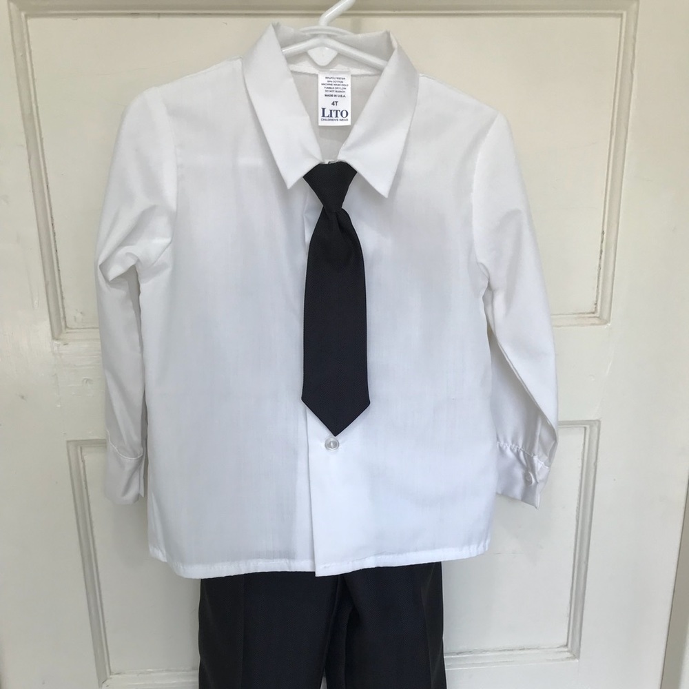 Lito boys 4T Shirt, Tie, Pants Matching set